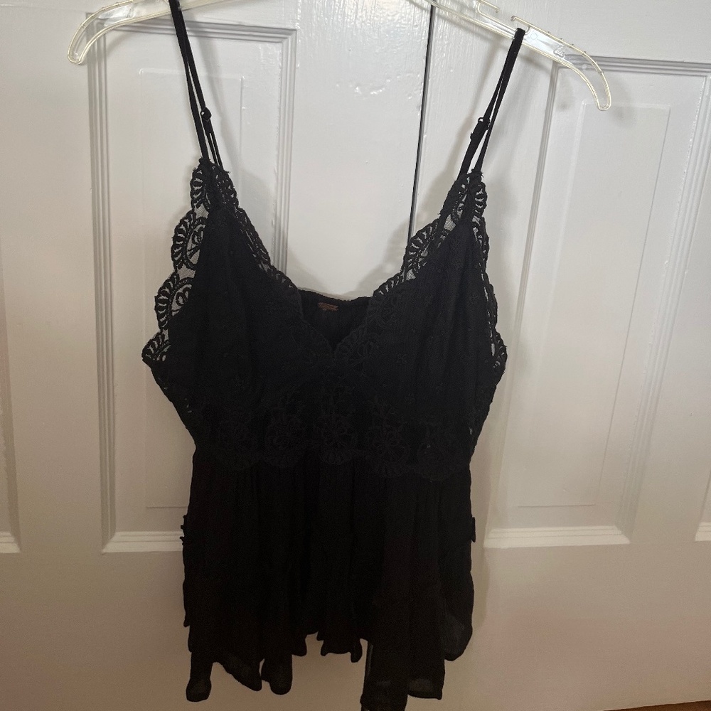 Free People, black blouse, size XS
